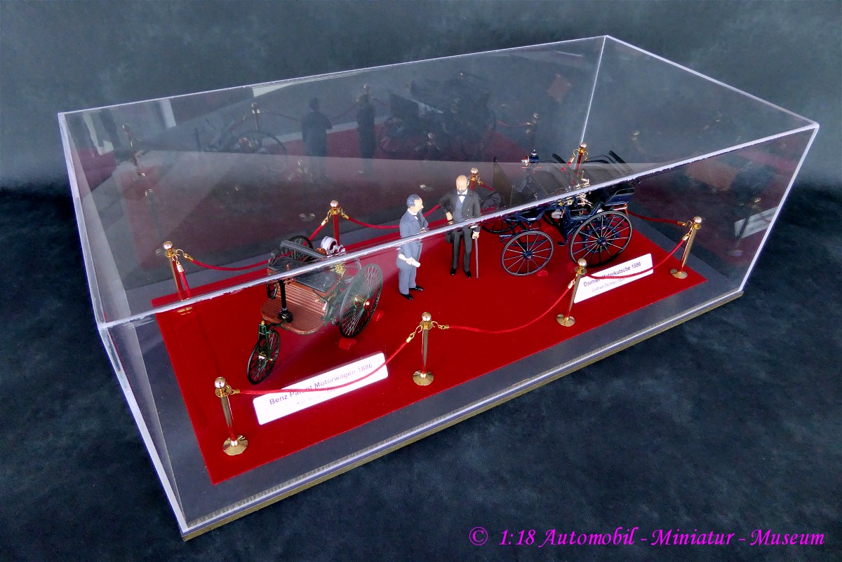 1:18 Benz Patent Motorwagen 1886 - Karl Benz & Daimler Motorkutsche 1886 - Gottlieb Daimler
